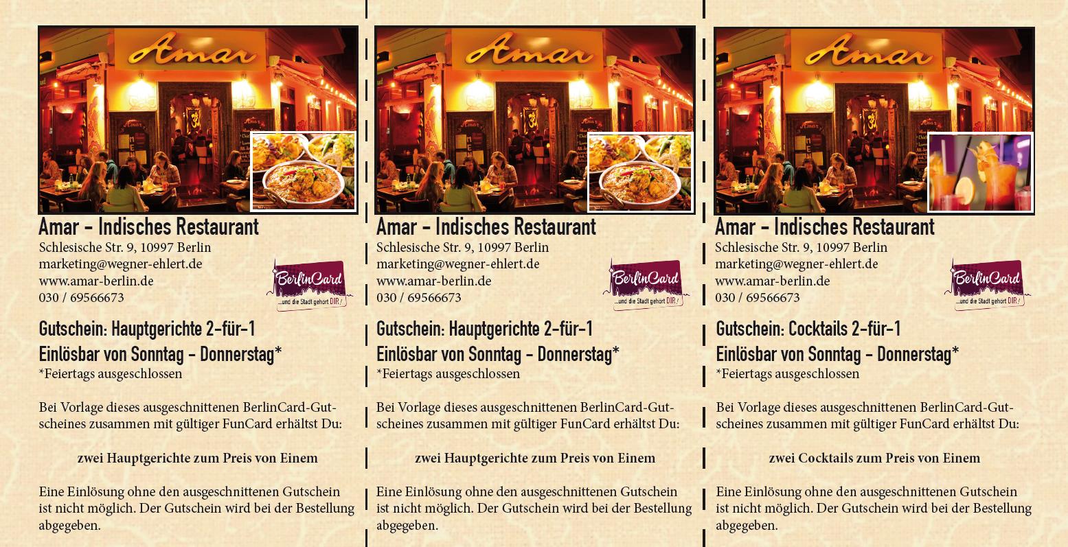 Restaurant Amar Berlin Berlincard